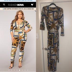 Versace inspired stretch jump suit